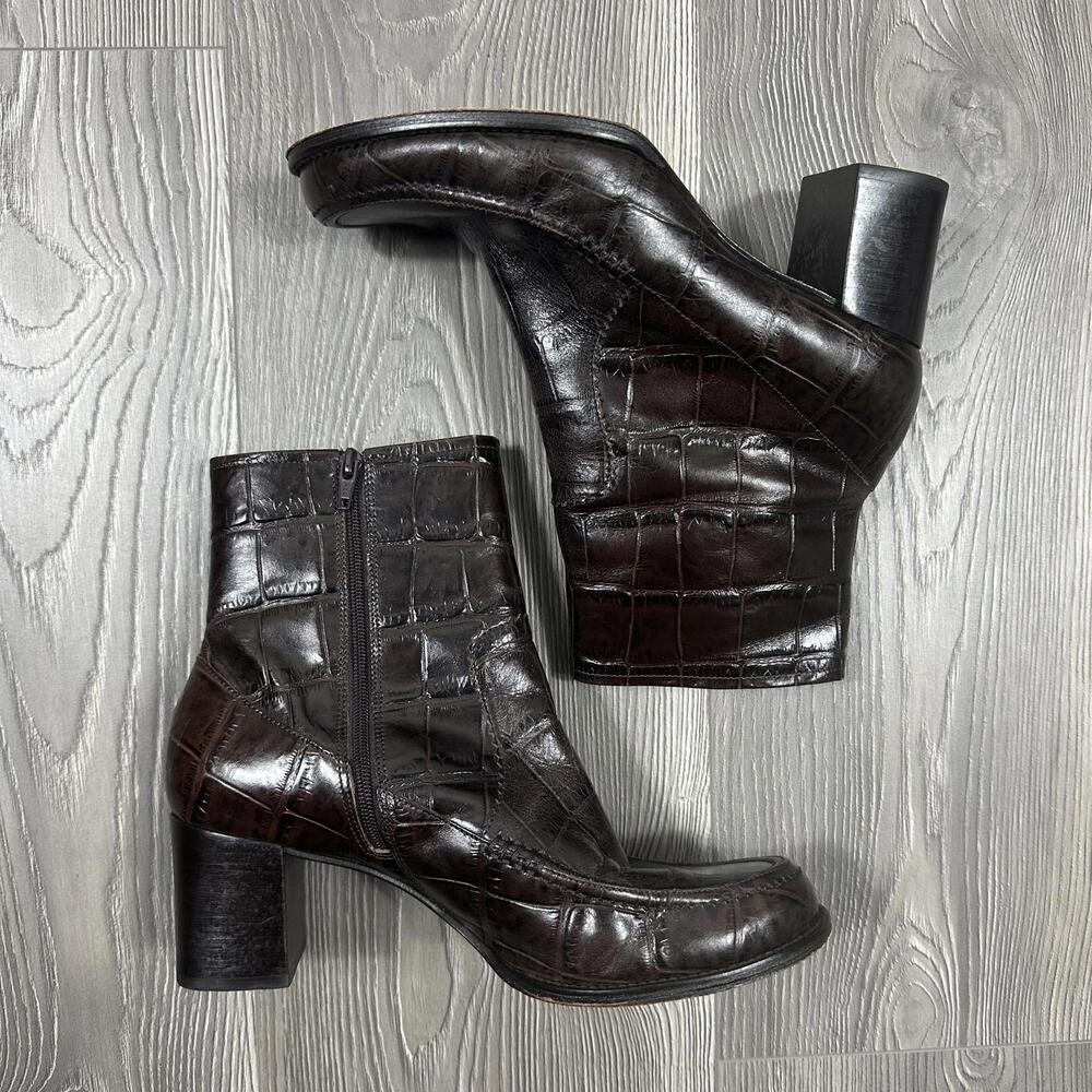 Via Spiga Brown Leather Women's‎ Heeled Boots - Retro Fall Style
